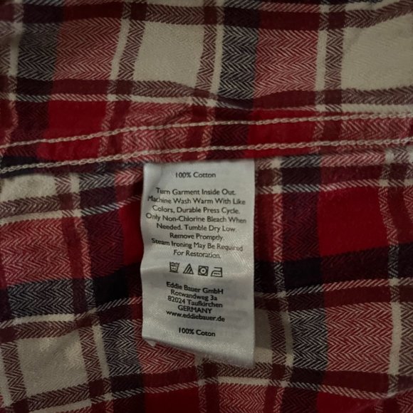 Eddie Bauer Red, Ivory & Burgundy Flannel - Picture 6 of 6